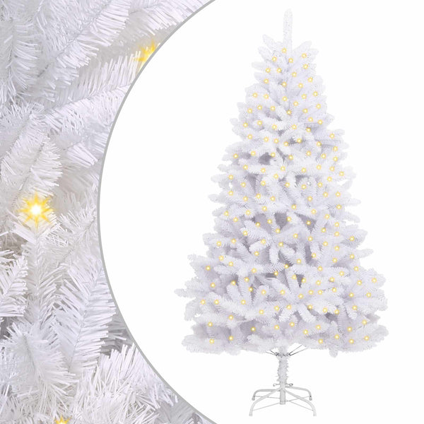 vidaXL Sapin de Noël Artificiel Blanc 270 cm PVC et Métal