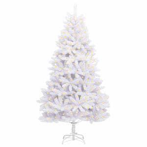 vidaXL Sapin de Noël Artificiel Blanc 270 cm PVC et Métal