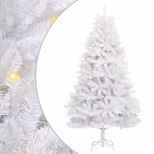 vidaXL Sapin de Noël artificiel blanc 300 cm PVC et métal