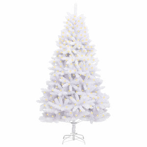 vidaXL Sapin de Noël artificiel blanc 300 cm PVC et métal