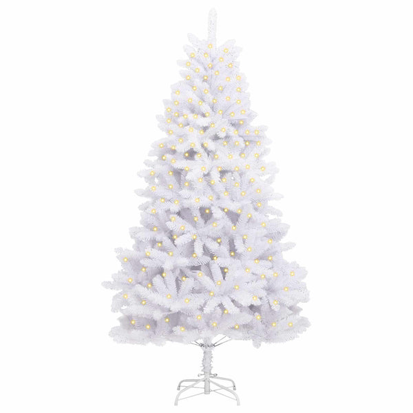 vidaXL Sapin de Noël artificiel blanc 300 cm PVC et métal