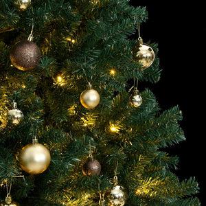 Künstlicher Weihnachtsbaum mit LEDs & Kugeln, 210cm