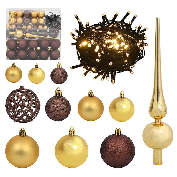 Künstlicher Weihnachtsbaum mit LEDs & Kugeln 240cm