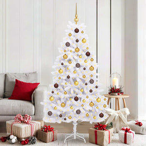 vidaXL Sapin de Noël Artificiel Blanc 90 x 90 x 180 cm PVC et Métal