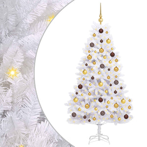 vidaXL Sapin de Noël Artificiel Blanc 90 x 90 x 180 cm PVC et Métal