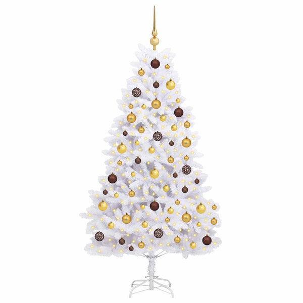 vidaXL Sapin de Noël Artificiel Blanc 90 x 90 x 180 cm PVC et Métal