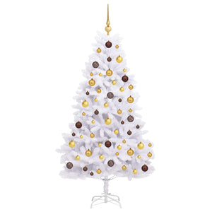 vidaXL Sapin de Noël Artificiel Blanc 90 x 90 x 180 cm PVC et Métal