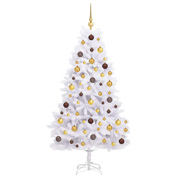 vidaXL Sapin de Noël Artificiel Blanc 90 x 90 x 180 cm PVC et Métal