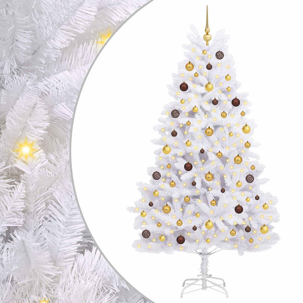 vidaXL Sapin de Noël artificiel Blanc 106 x 106 x 210 cm