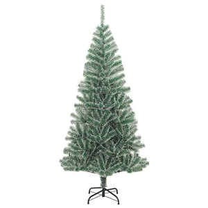 Beschneiter Weihnachtsbaum mit LEDs & Kugeln, 240cm