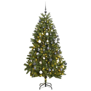 vidaXL Sapin de Noël artificiel pliable 300 LED et boules 270 cm