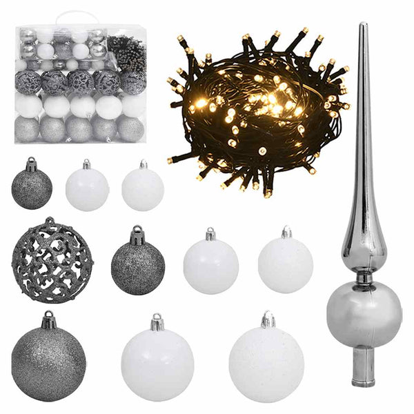 vidaXL Sapin de Noël artificiel pliable 300 LED et boules 270 cm