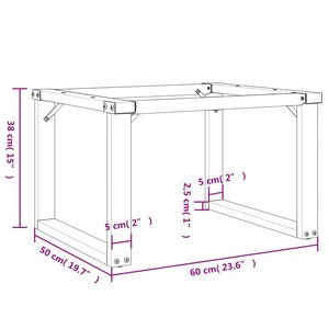 Couchtischbeine O-Form Stahl 60x50x38 cm