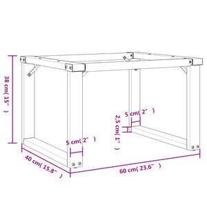 Couchtischbeine O-Form Stahl 60x40x38 cm