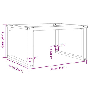 Couchtischbeine O-Form Stahl 70x60x43 cm