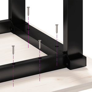O-Form Couchtischbeine Stahl 70x30x43 cm
