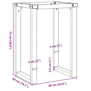 Esstischgestell O-Form 60x50x73 cm Stahl