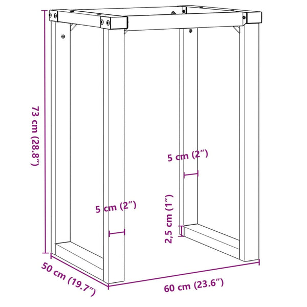 Esstischgestell O-Form 60x50x73 cm Stahl