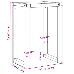 O-Form Tischgestell 60x40x73 cm Stahl