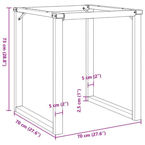 O-Form Tischgestell 70x70 cm Stahl