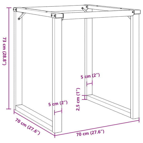 O-Form Tischgestell 70x70 cm Stahl