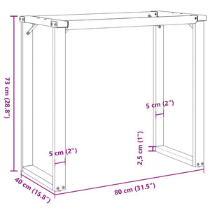 Tischgestell O-Form Stahl 80x40 cm