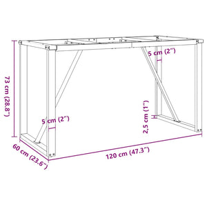 O-Form Esstischgestell Stahl 120x60 cm