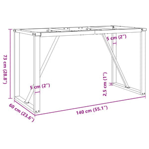 O-Form Esstischgestell 140x60 cm Stahl