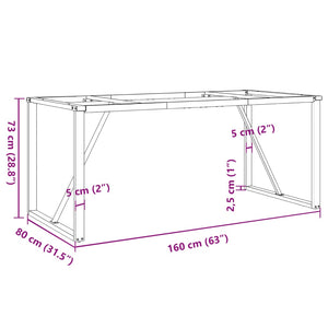 Tischgestell O-Form 160x80 cm Stahl