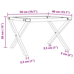 Couchtischgestell X-Form Stahl 50x40x38 cm