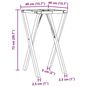 X-Form Tischgestell Stahl 40x40x73 cm