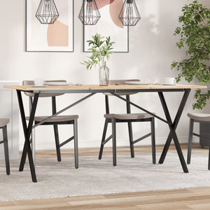 Esstischgestell X-Form Stahl 120x60 cm