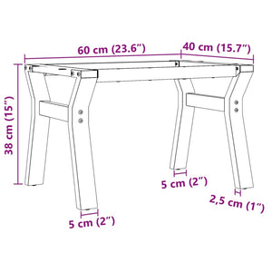 Y-Form Couchtischgestell Stahl 60x40x38 cm
