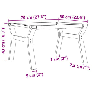 Couchtischgestell Y-Form Stahl 70x60 cm