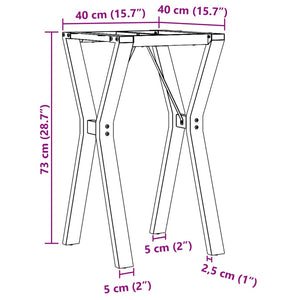 Y-Form Tischgestell 40x40x73 cm Stahl