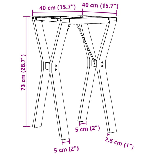 Y-Form Tischgestell 40x40x73 cm Stahl
