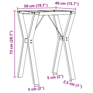 Y-Form Tischgestell 50x40x73 cm Stahl
