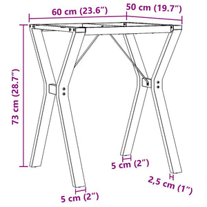 Y-Form Tischgestell 60x50x73 cm Stahl