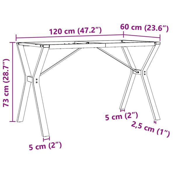 Y-Form Tischgestell 120x60 cm Stahl