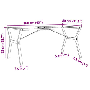 Y-Form Tischgestell 160x80 cm Stahl