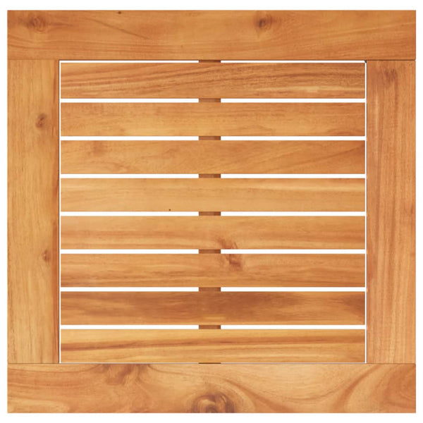 Beiger Gartentisch 38x38 cm Poly Rattan Akazie