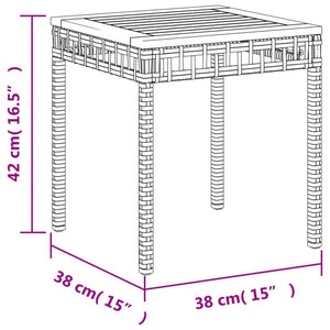 Beiger Gartentisch 38x38 cm Poly Rattan Akazie
