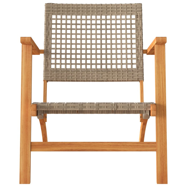 3-tlg. Bistro-Set Beige Poly Rattan Akazie