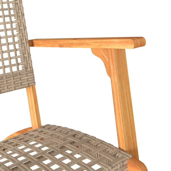 3-tlg. Bistro-Set Beige Poly Rattan Akazie