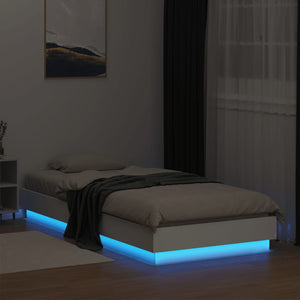 Bettgestell Weiß LED 100x200 cm