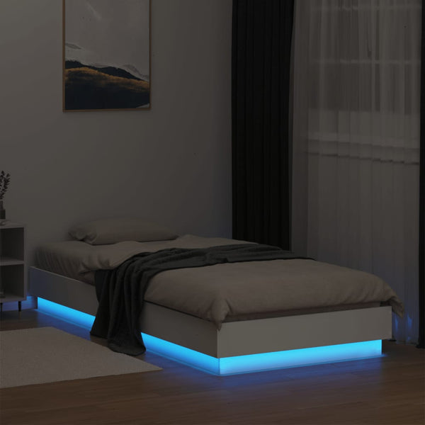 Bettgestell Weiß LED 100x200 cm