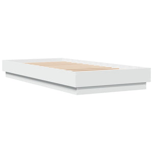 Bettgestell Weiß LED 100x200 cm