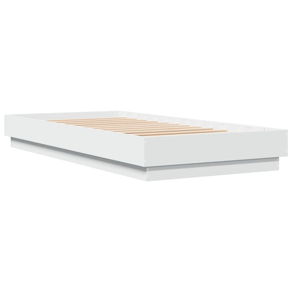 Bettgestell Weiß LED 100x200 cm