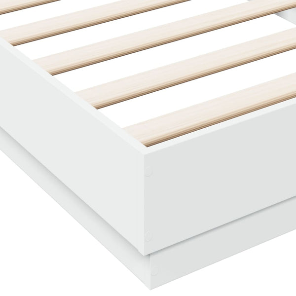 Bettgestell Weiß LED 100x200 cm