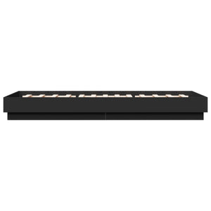 Bettgestell mit LED Schwarz 100x200 cm
